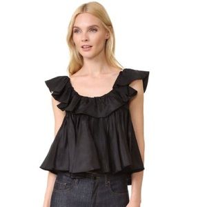 *new with tags* TOME taffeta two tiered ruffled top